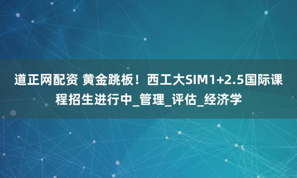 道正网配资 黄金跳板！西工大SIM1+2.5国际课程招生进行中_管理_评估_经济学